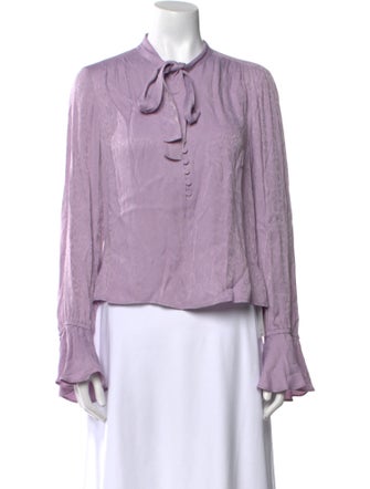 Derek Lam Mock Neck Long Sleeve Blouse