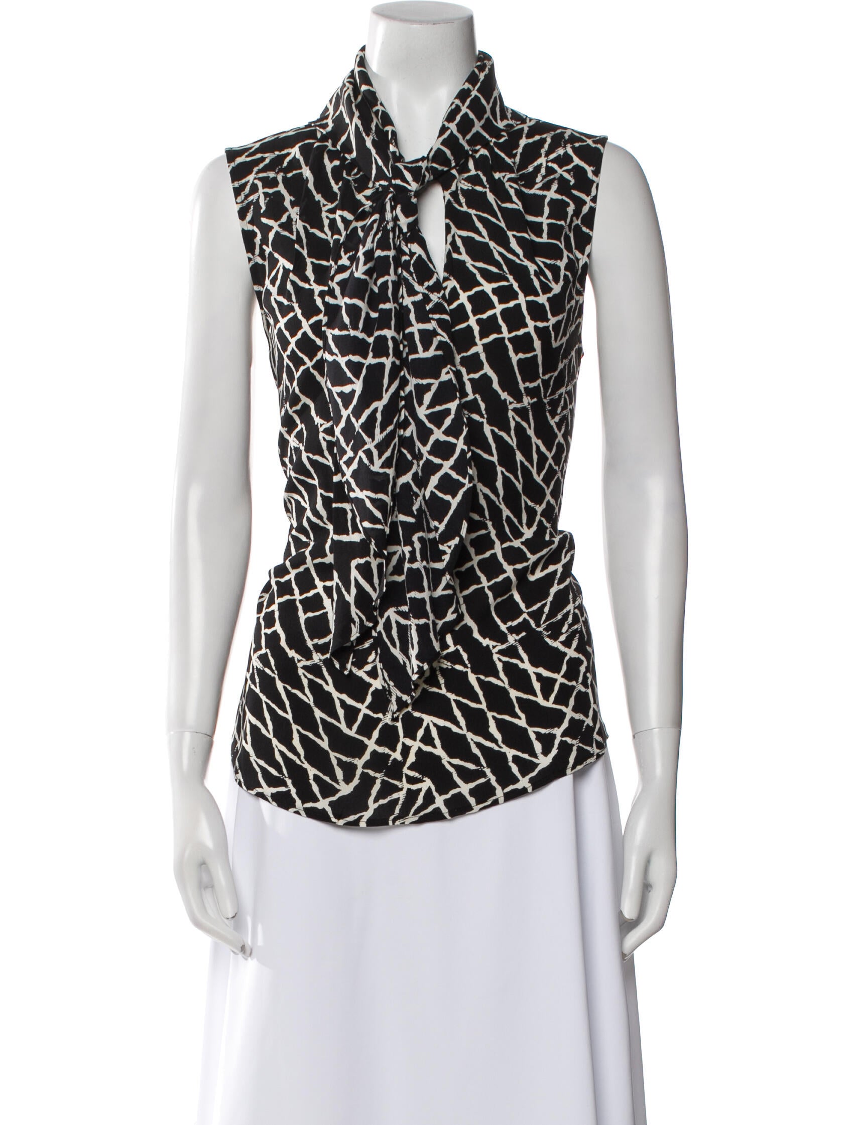 Derek Lam Silk Animal Print Button-Up Top