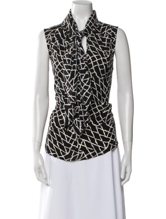 Derek Lam Silk Animal Print Button-Up Top