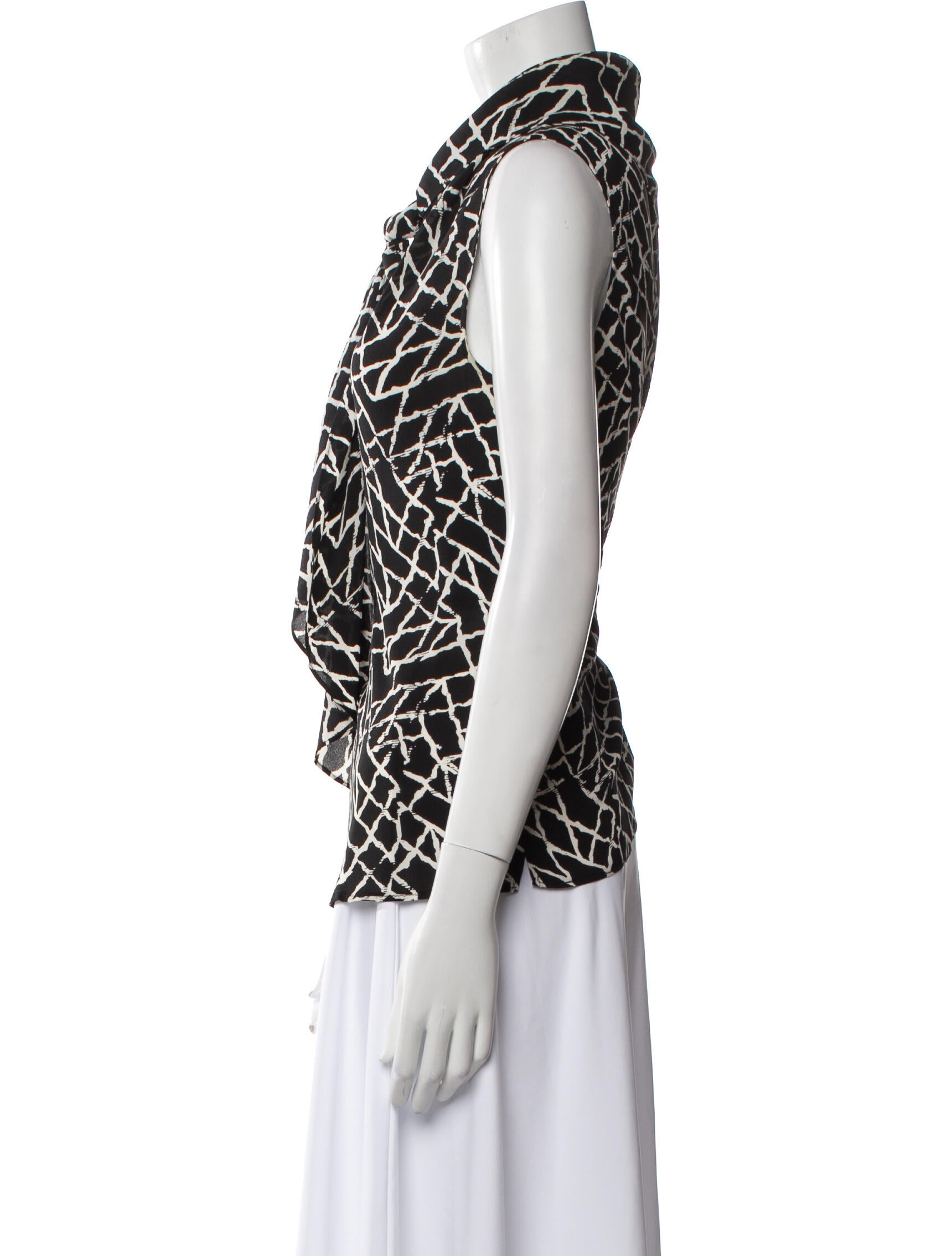 Derek Lam Silk Animal Print Button-Up Top