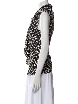 Derek Lam Silk Animal Print Button-Up Top