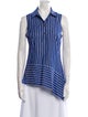 Derek Lam Striped Sleeveless Button-Up Top