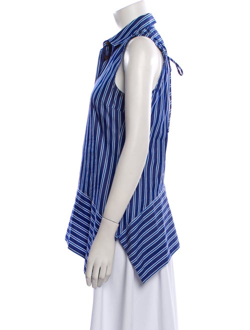 Derek Lam Striped Sleeveless Button-Up Top