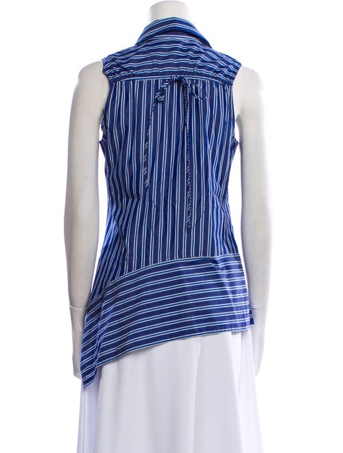 Derek Lam Striped Sleeveless Button-Up Top