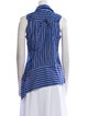 Derek Lam Striped Sleeveless Button-Up Top