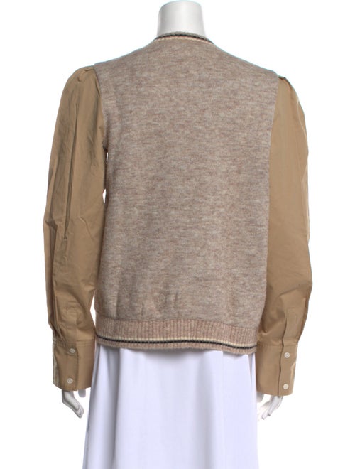 Derek Lam Colorblock Pattern Crew Neck Sweater