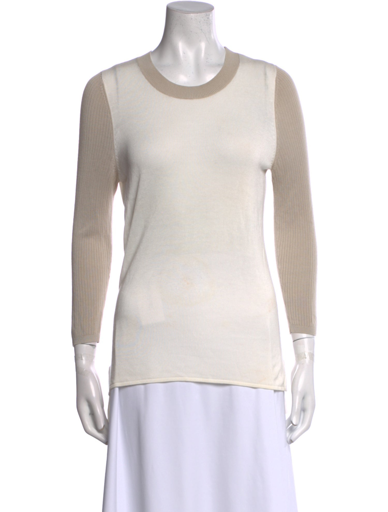 Derek Lam Crew Neck Three-Quarter Sleeve T-Shirt