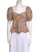 Derek Lam Linen Paisley Print Crop Top