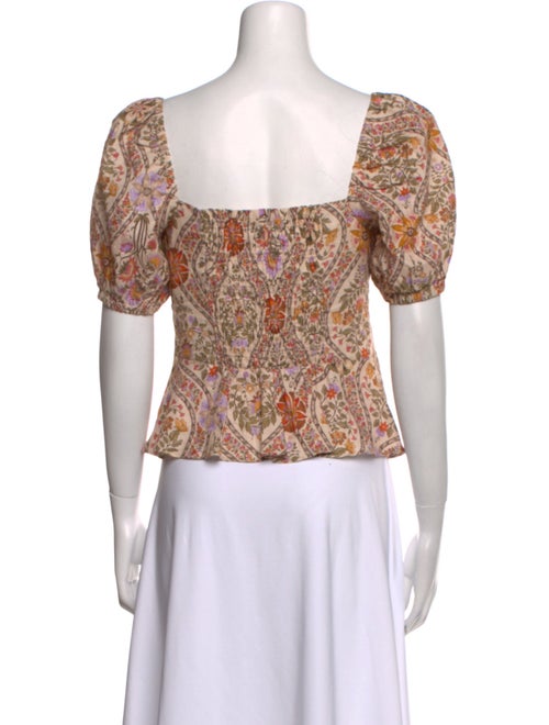 Derek Lam Linen Paisley Print Crop Top
