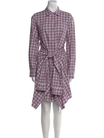 Derek Lam Plaid Print Knee-Length Dress