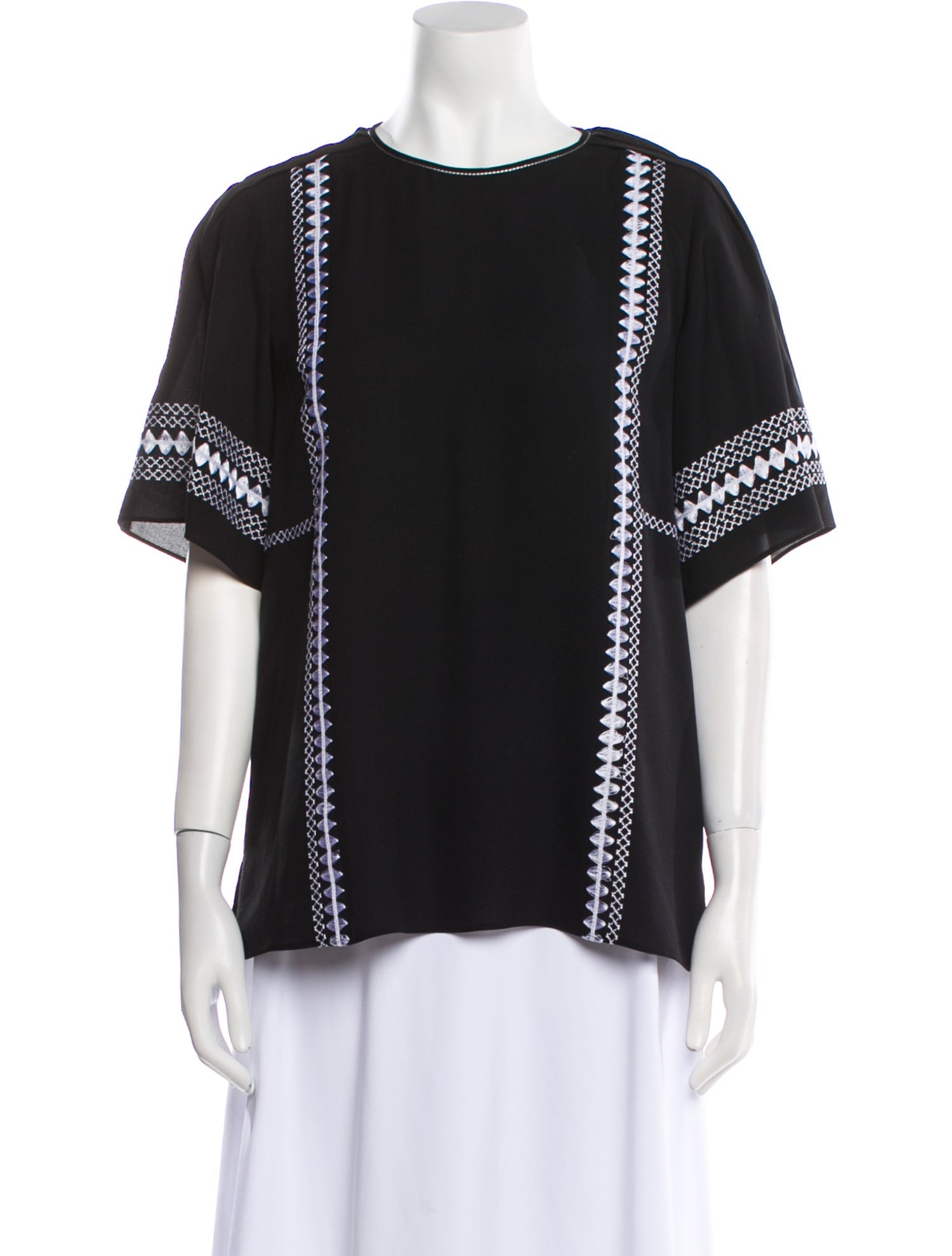 Derek Lam Silk Bateau Neckline Blouse