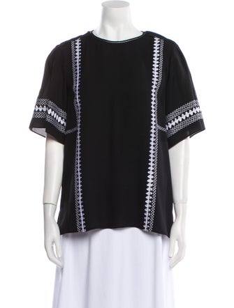 Derek Lam Silk Bateau Neckline Blouse