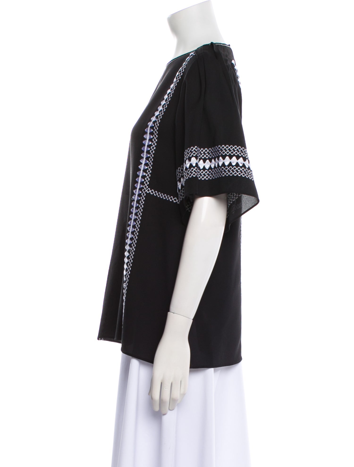 Derek Lam Silk Bateau Neckline Blouse