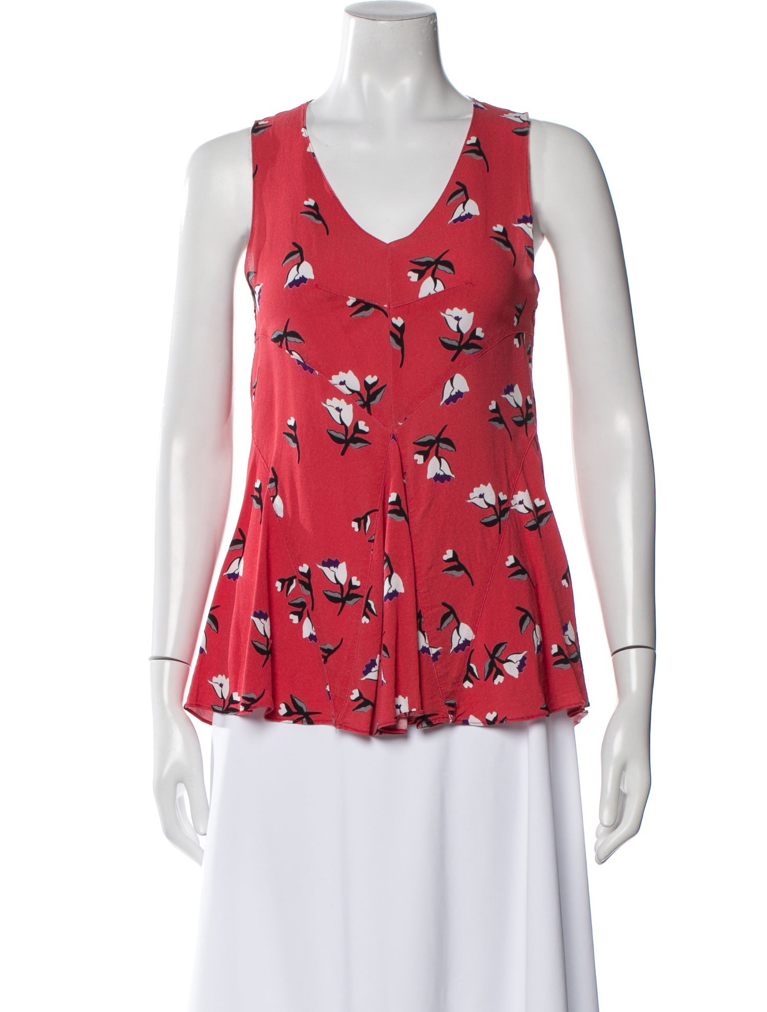 Derek Lam Printed V-Neck Top