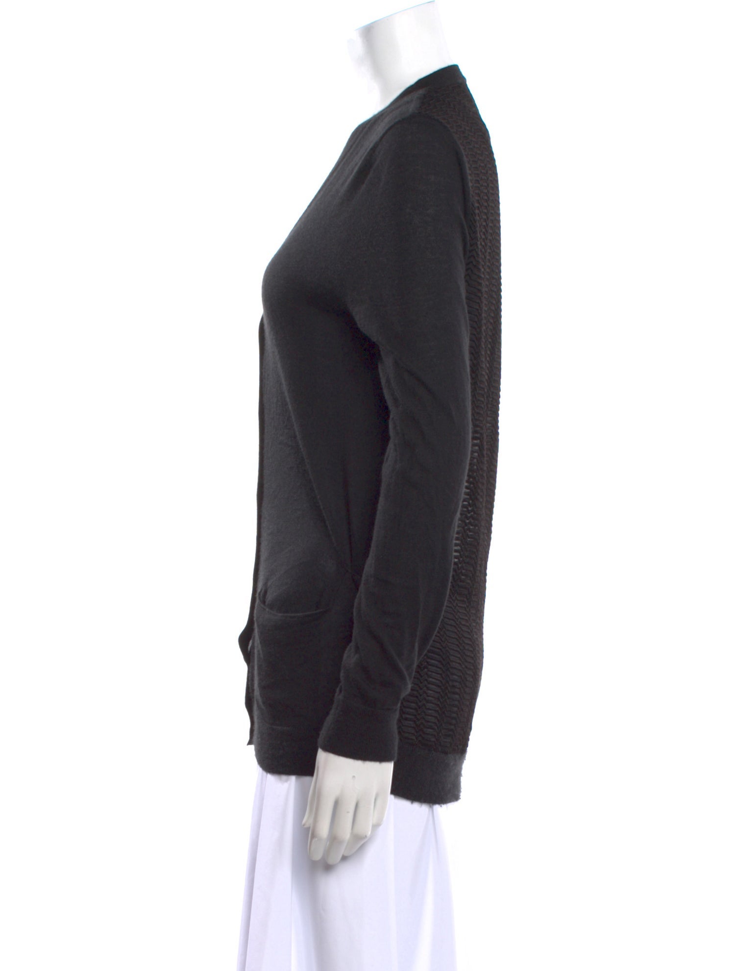 Derek Lam Cashmere V-Neck Button-Up Top