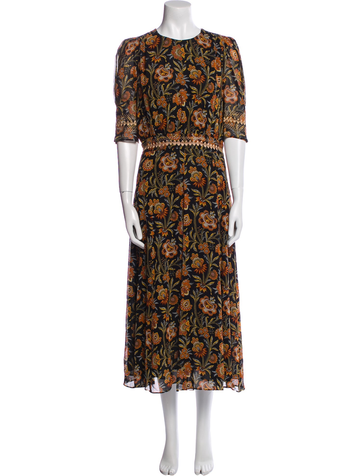 Derek Lam Floral Print Midi Length Dress