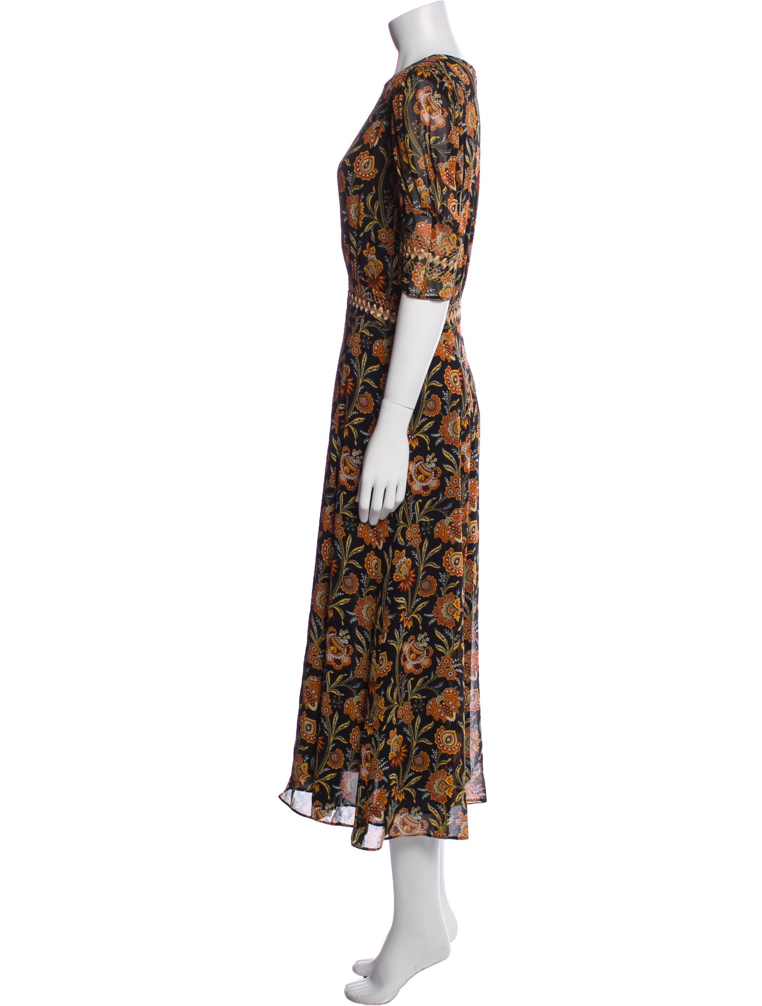 Derek Lam Floral Print Midi Length Dress