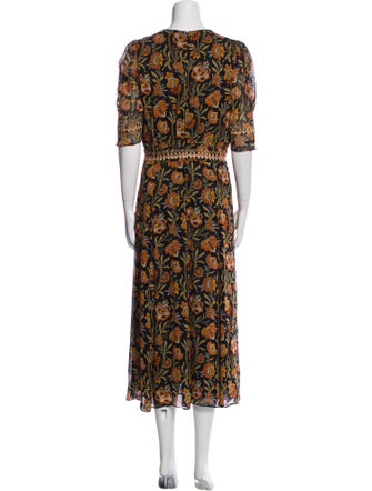 Derek Lam Floral Print Midi Length Dress