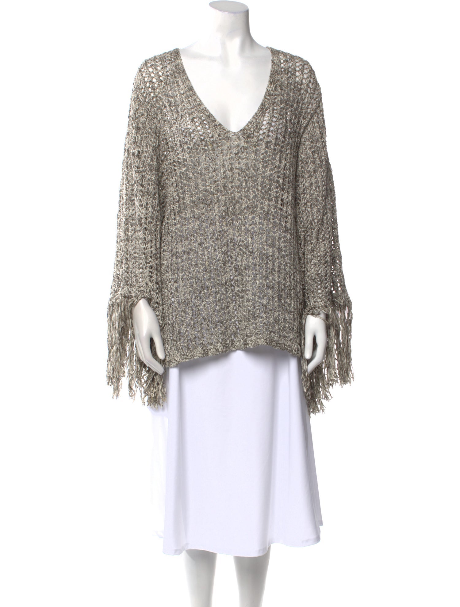 Derek Lam Tweed Pattern V-Neck Sweater