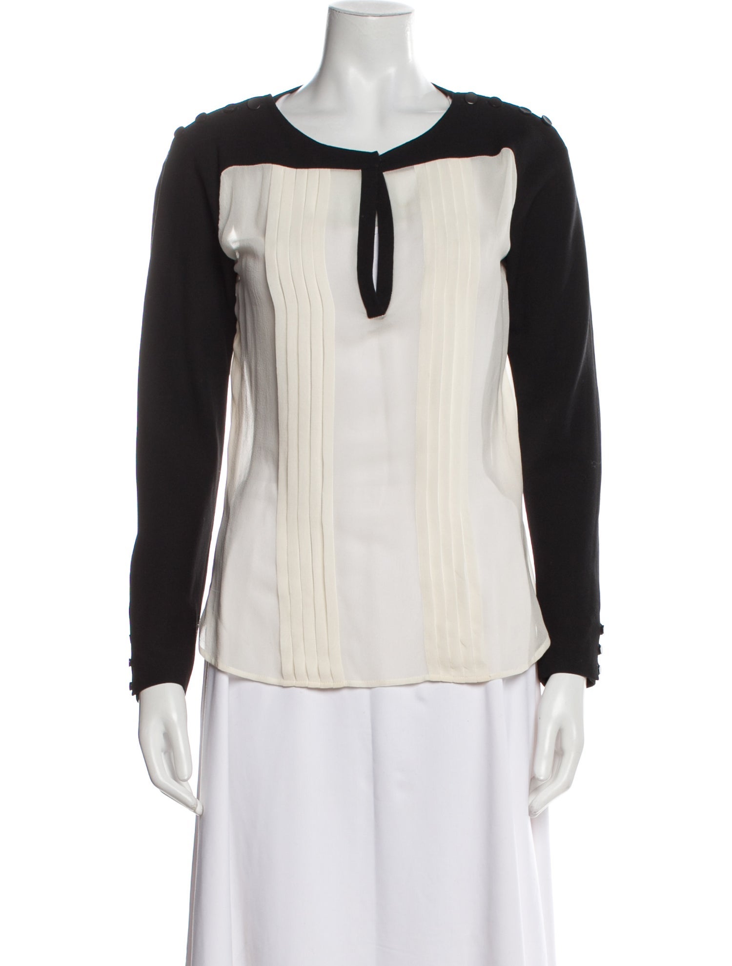 Derek Lam Scoop Neck Long Sleeve Top