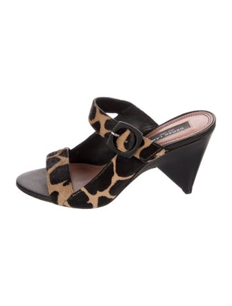 Derek Lam Ponyhair Animal Print Slides