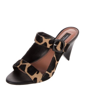 Derek Lam Ponyhair Animal Print Slides