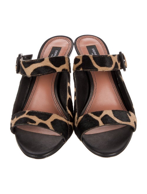 Derek Lam Ponyhair Animal Print Slides