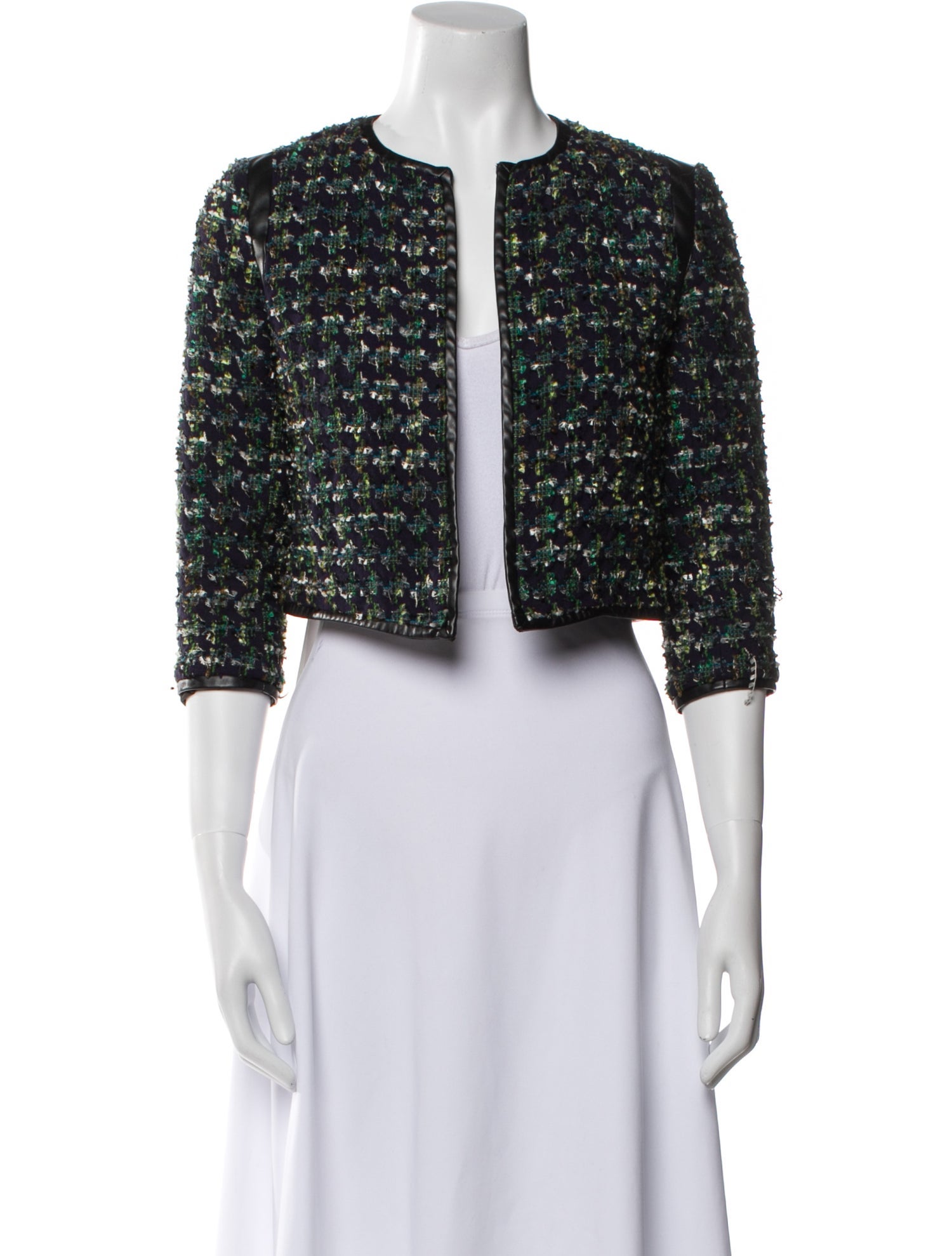 Derek Lam Wool Tweed Pattern Bolero