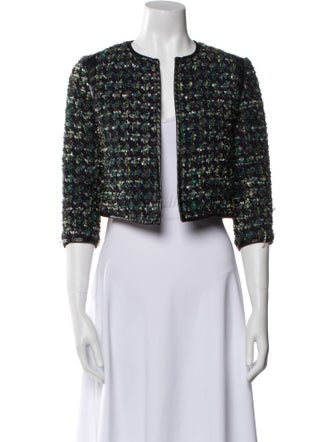 Derek Lam Wool Tweed Pattern Bolero