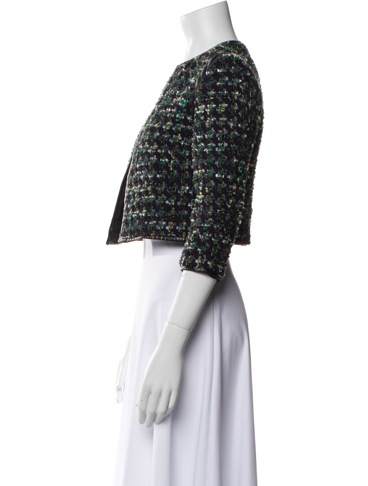 Derek Lam Wool Tweed Pattern Bolero