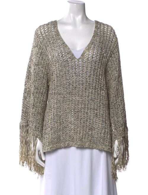 Derek Lam Printed V-Neck Sweater