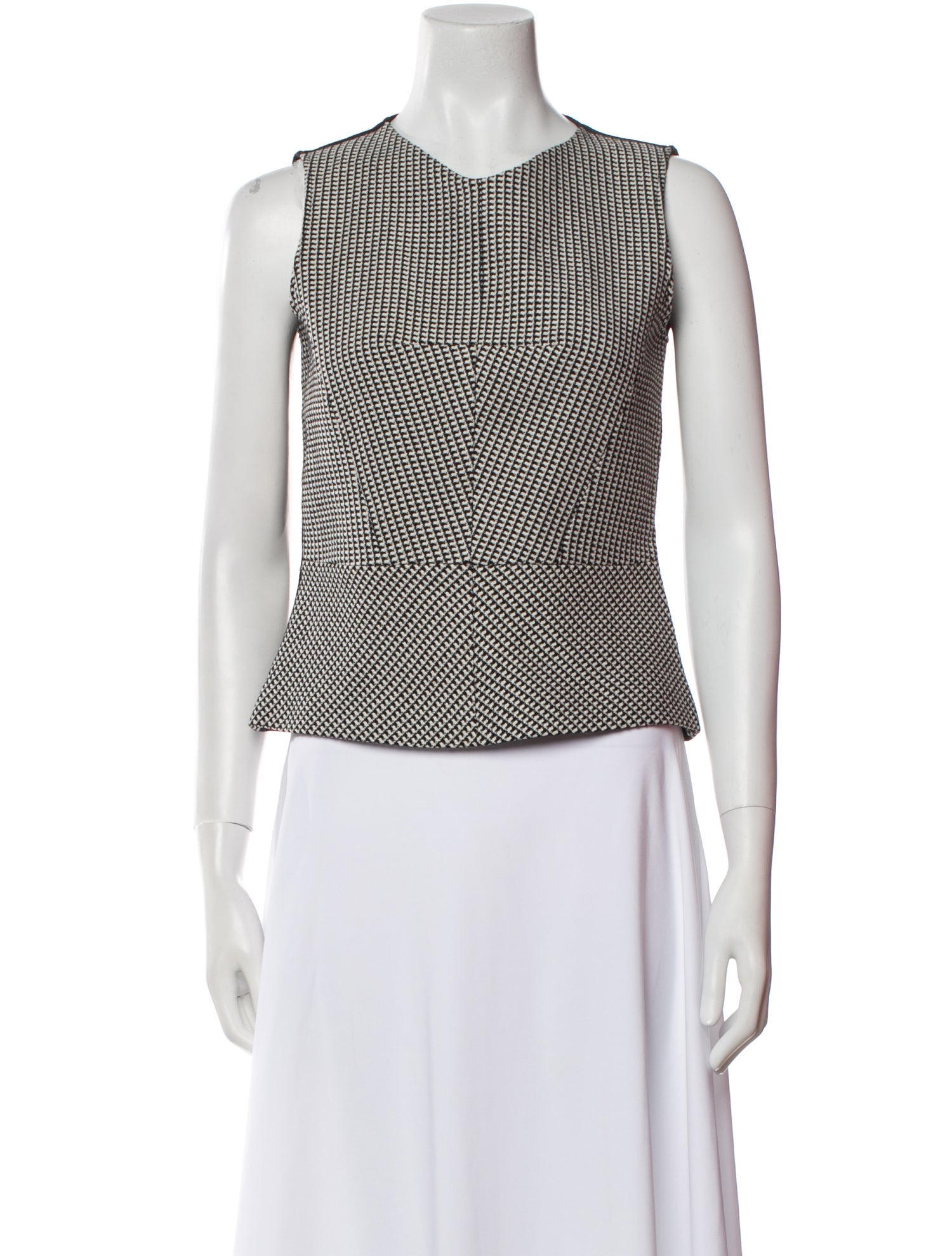 Derek Lam Virgin Wool Printed Crop Top