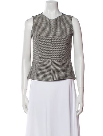 Derek Lam Virgin Wool Printed Crop Top