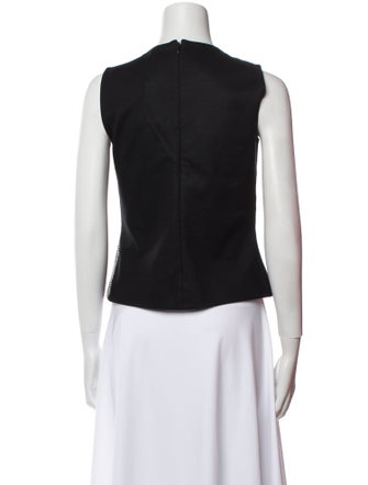 Derek Lam Virgin Wool Printed Crop Top