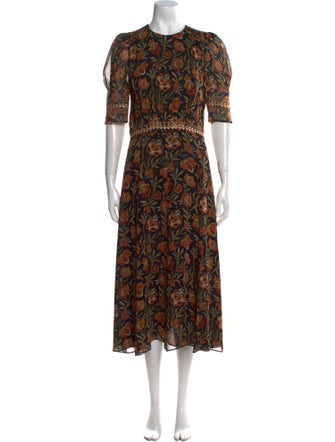 Derek Lam Floral Print Long Dress
