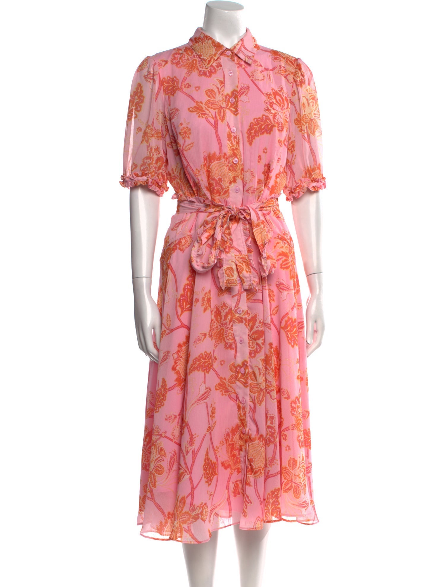 Derek Lam Floral Print Midi Length Dress