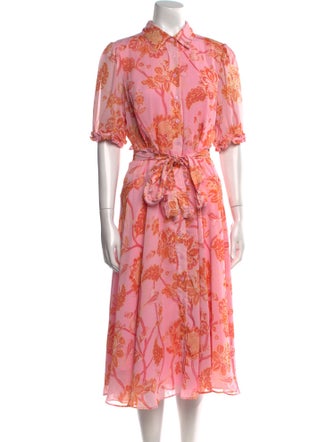Derek Lam Floral Print Midi Length Dress