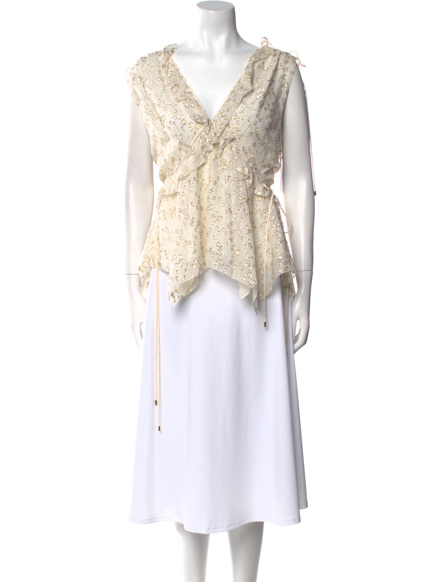 Derek Lam Lace Pattern V-Neck Crop Top