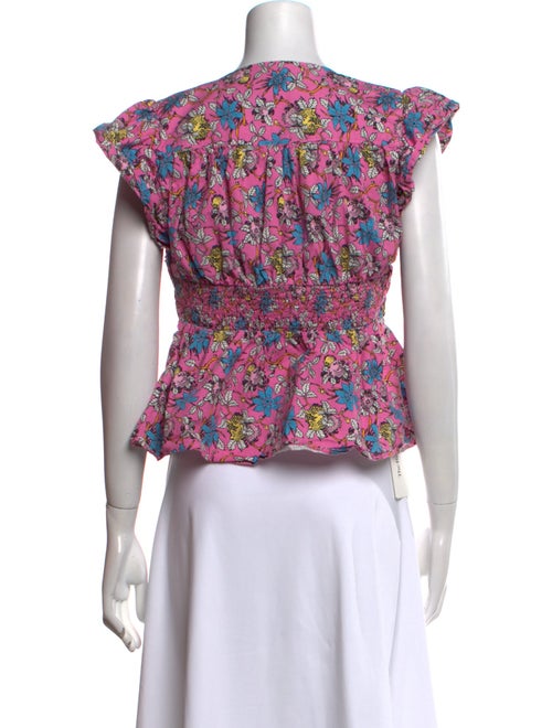 Derek Lam Floral Print V-Neck Crop Top