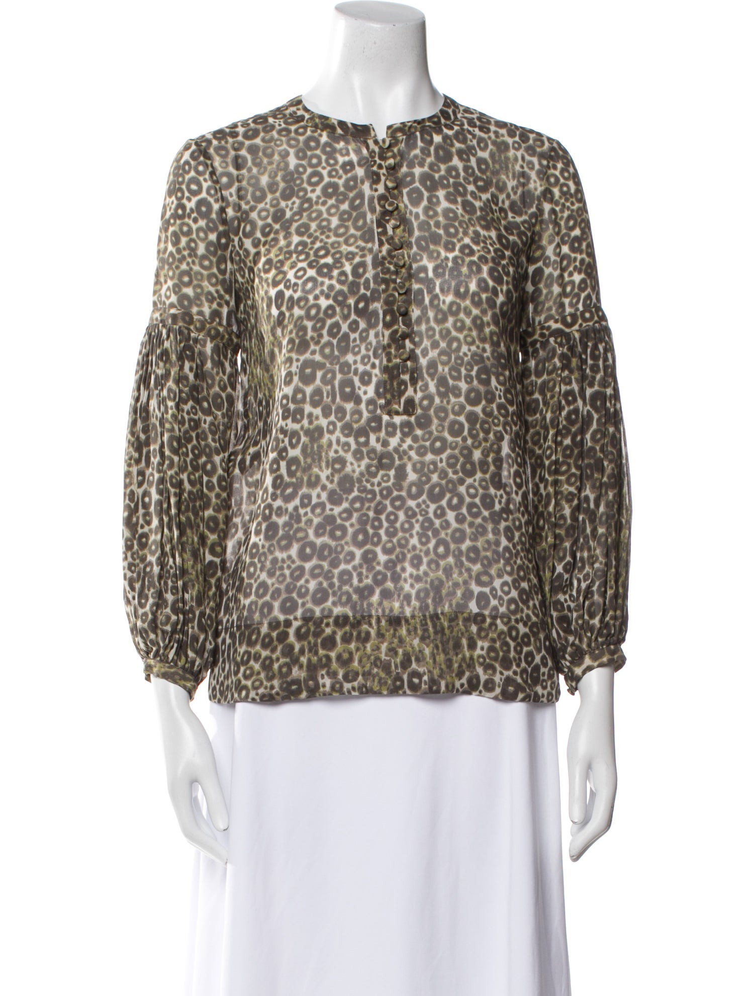 Derek Lam Silk Animal Print Blouse