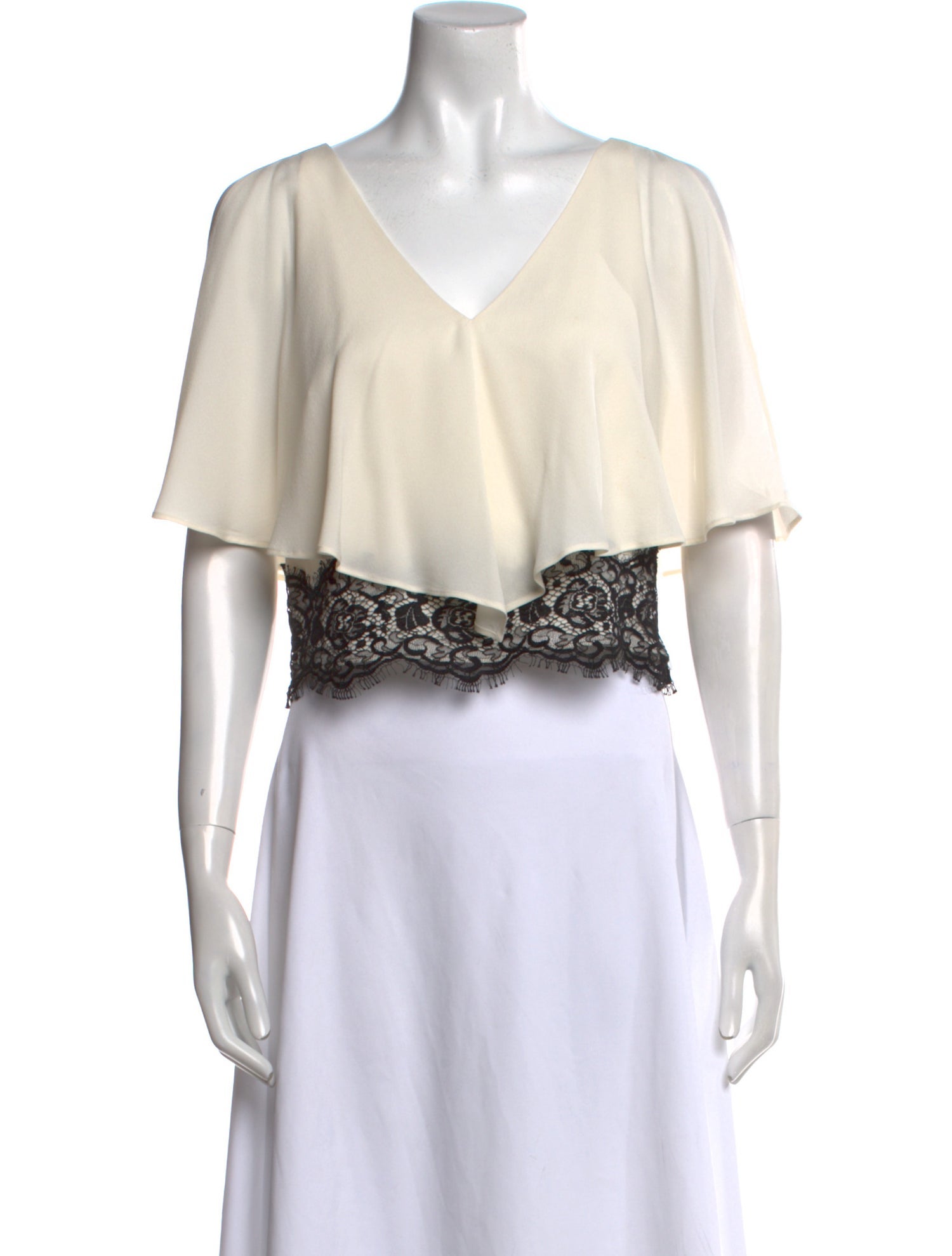 Derek Lam V-Neck Short Sleeve Crop Top