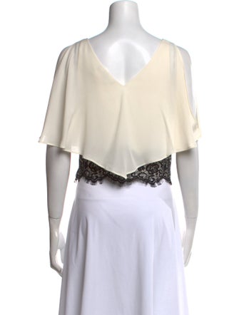 Derek Lam V-Neck Short Sleeve Crop Top