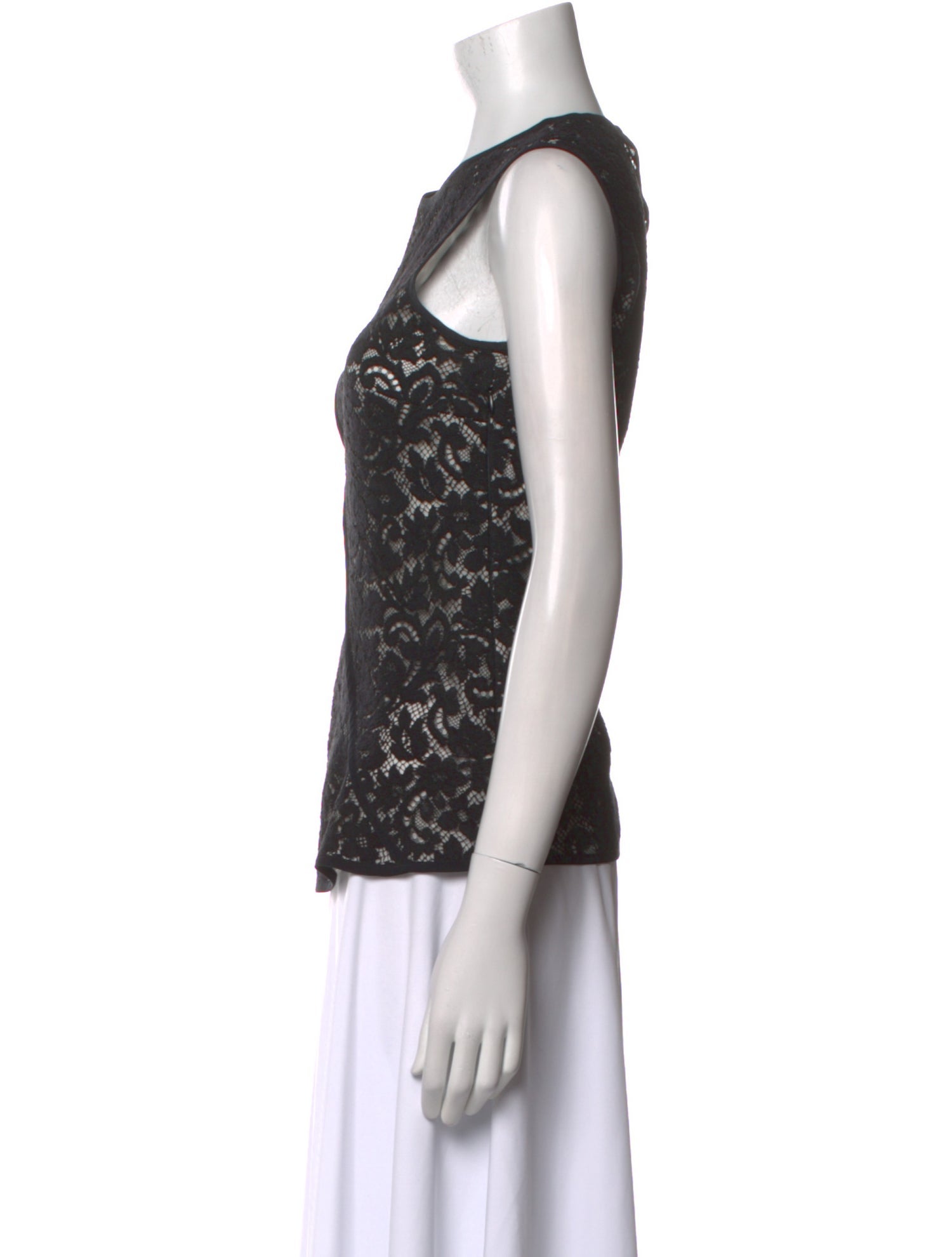 Derek Lam Lace Pattern Crew Neck Top