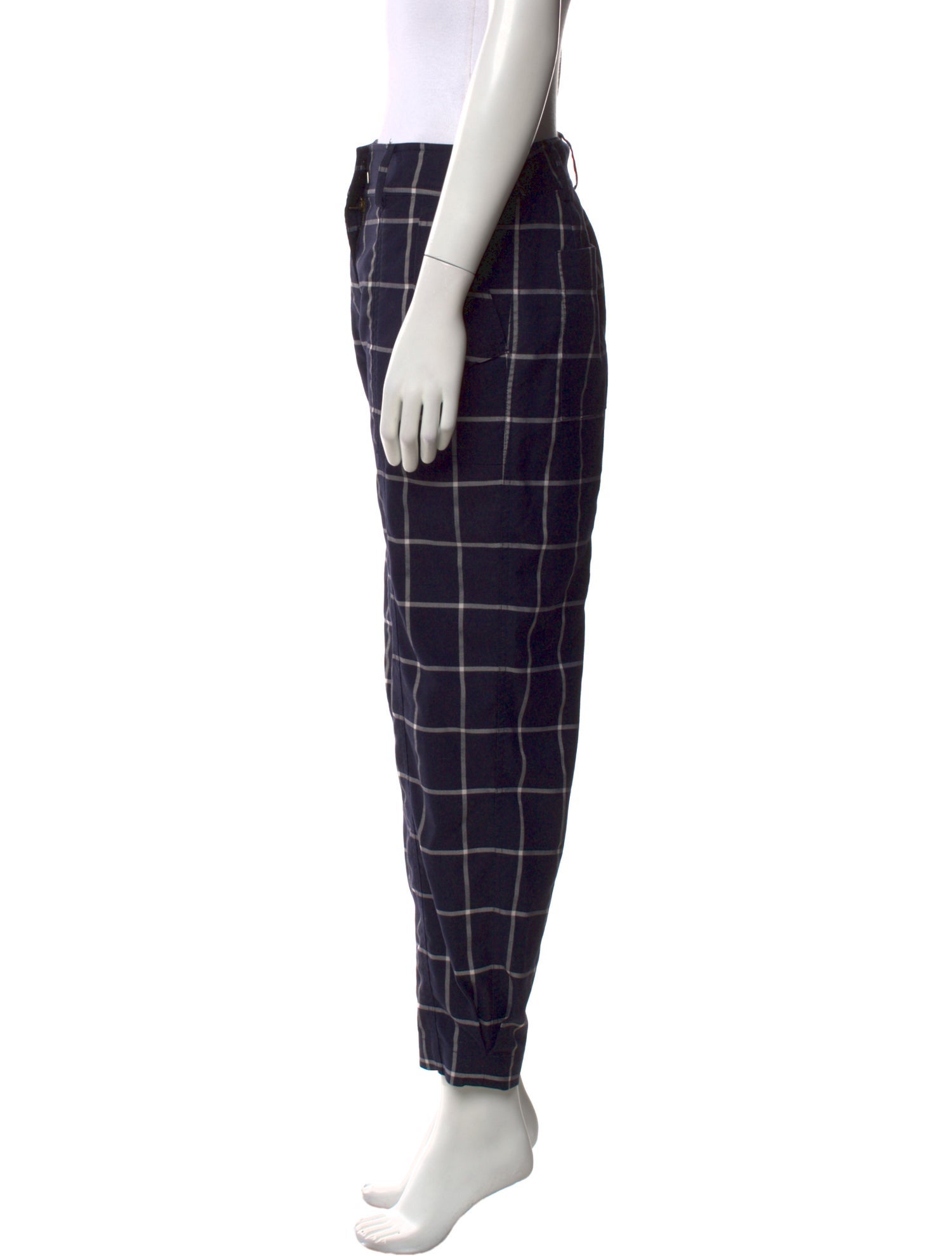 Derek Lam Plaid Print Straight Leg Pants