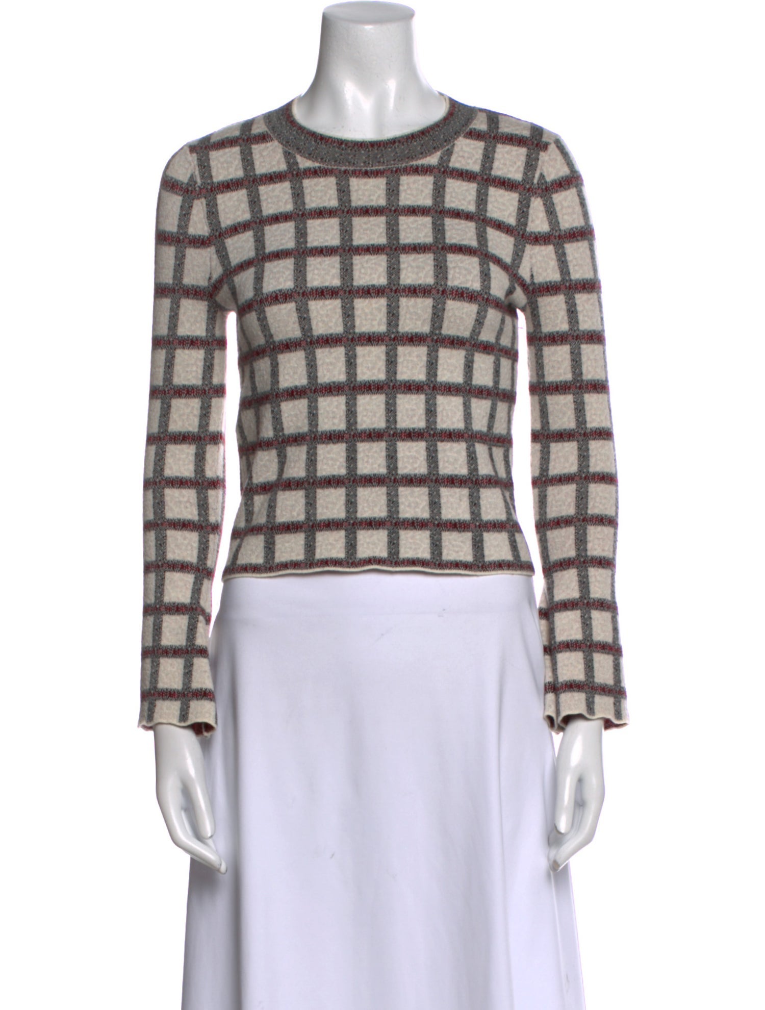 Derek Lam Wool Plaid Print Sweater