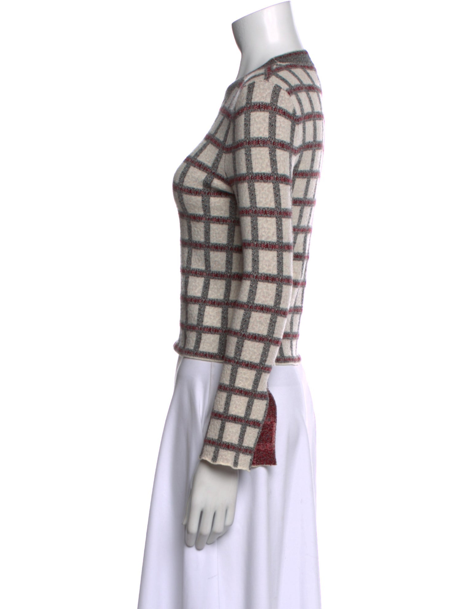 Derek Lam Wool Plaid Print Sweater