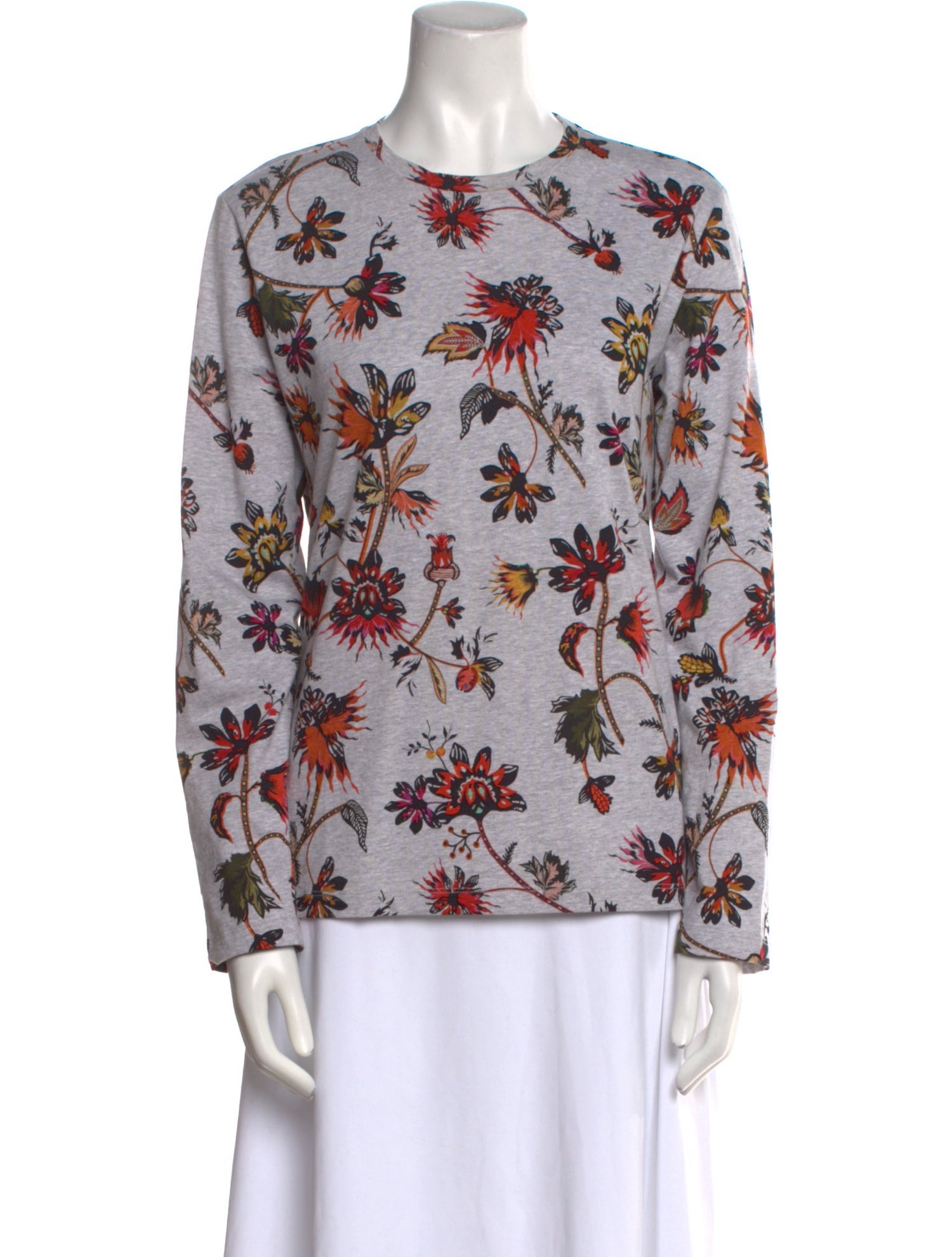 Derek Lam Floral Print Crew Neck Top