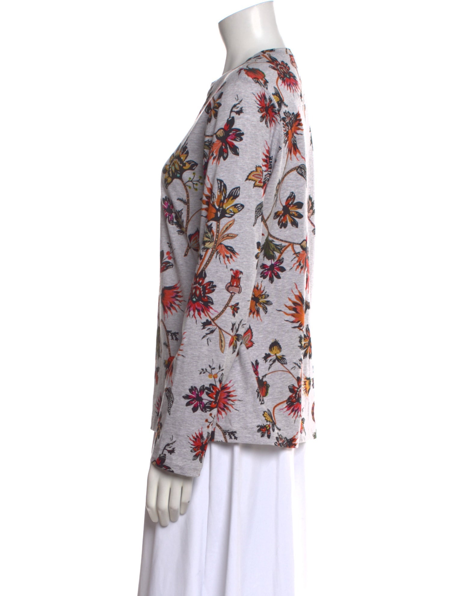 Derek Lam Floral Print Crew Neck Top