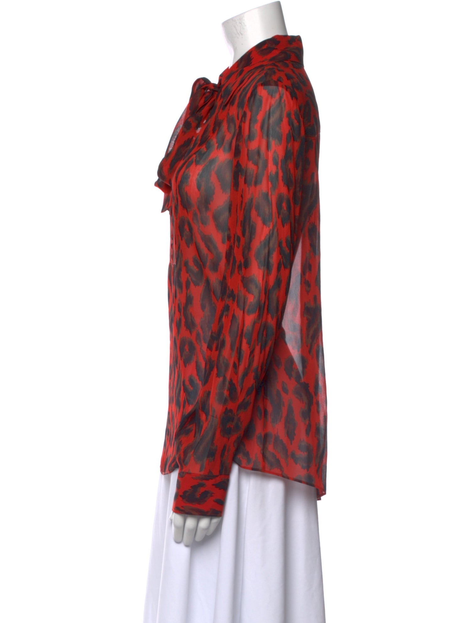 Derek Lam Animal Print Long Sleeve Button-Up Top