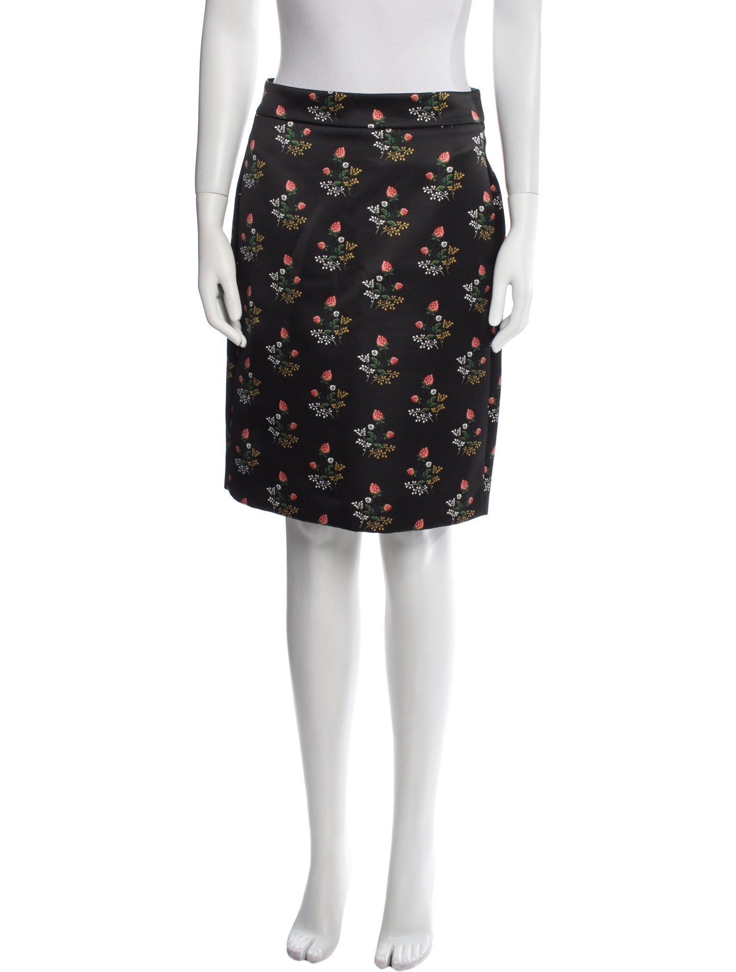 Derek Lam Floral Print Knee-Length Skirt